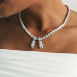 COLAR RIVIERA PONTO DE LUZ MOISSANITE CRAVEJADO EM VOLTA PRATA