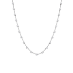 COLAR FIO FACAS 42CM MOISSANITE REDONDA PRATA