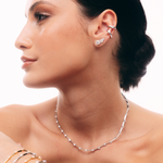 COLAR FIO FACAS 42CM MOISSANITE REDONDA PRATA