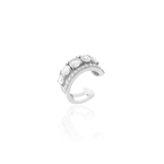 PIERCING 2 FILAS CRAVEJADAS MOISSANITE PRATA