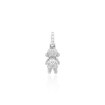 PINGENTE MENINA MOISSANITE CORAÇÃO PRATA