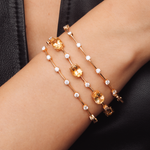 PULSEIRA FIO FACA CITRINO OVAL E MOISSANITE PRATA BANHO OURO