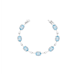 PULSEIRA FIO FACA TOPÁZIO SKY OVAL E MOISSANITE PRATA