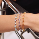 PULSEIRA FIO FACA TOPÁZIO SKY GOTAS PRATA