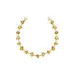 PULSEIRA FIO FACA CITRINO GOTAS PRATA BANHO OURO