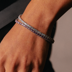 PULSEIRA RIVIERA AMETISTA 3MM PRATA