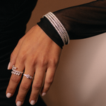 PULSEIRA RIVIERA STRETCH MOISSANITE 3MM PRATA