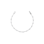 PULSEIRA FIO FACA MOISSANITE 3MM COM FECHO CRAVEJADO PRATA