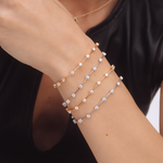 PULSEIRA FIO FACA MOISSANITE 3MM COM FECHO CRAVEJADO PRATA