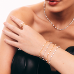 PULSEIRA FIO FACA MOISSANITE 3MM COM FECHO CRAVEJADO PRATA