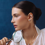 BRINCO EAR CUFF TANZANITAS EM OURO AMARELO