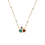 CHOKER MIX DE TURMALINAS, TANZANITA E DIAMANTE EM OURO AMARELO