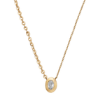 COLAR DIAMANTE OVAL EM OURO AMARELO