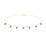 CHOKER TANZANITAS GOTA EM OURO AMARELO