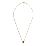 COLAR TANZANITA RETANGULAR EM OURO AMARELO