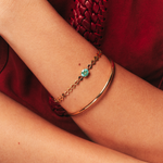 PULSEIRA CORRENTE OMA COM ESMERALDA OVAL EM OURO AMARELO