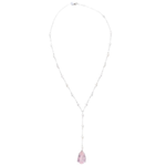 COLAR GRAVATINHA QUARTZO ROSA E PÉROLA