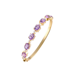 BRACELETE AMETISTA OVAL E PÉROLA