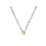 COLAR PÉROLAS COM OLHO GREGO EM OURO AMARELO