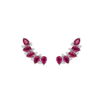 BRINCO EAR CUFF RUBIS E DIAMANTES EM OURO AMARELO