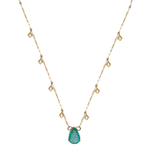 CHOKER OMA COM ESMERALDA GOTA EM OURO AMARELO