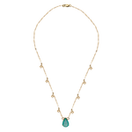 CHOKER OMA COM ESMERALDA GOTA EM OURO AMARELO