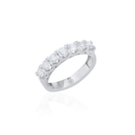 ANEL MEIA ALIANÇA DIAMANTES 10PTS OURO BRANCO