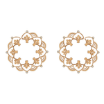 ARGOLA FRONTAL MANDALLA 40MM E DIAMANTE BRANCO 1,5PTS OURO AMARELO
