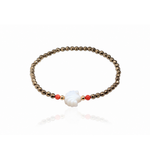 PULSEIRA MADREPÉROLA CONCHA, CORAL E HEMATITA
