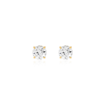 BRINCO SOLITÁRIO MOISSANITE 10MM EM PRATA BANHO OURO AMARELO