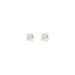 BRINCO SOLITÁRIO MOISSANITE 5MM EM PRATA BANHO OURO AMARELO