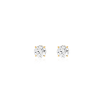BRINCO SOLITÁRIO MOISSANITE 6,5MM EM PRATA BANHO OURO AMARELO