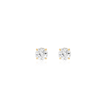 BRINCO SOLITÁRIO MOISSANITE 8MM EM PRATA BANHO OURO AMARELO