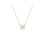 COLAR 45CM SOLITÁRIO MOISSANITE 5MM EM PRATA BANHO OURO AMARELO
