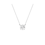 COLAR 45CM SOLITÁRIO MOISSANITE 6,5MM EM PRATA 