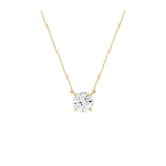 COLAR 45CM SOLITÁRIO MOISSANITE 8MM EM PRATA BANHO OURO AMARELO