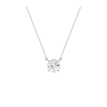 COLAR 45CM SOLITÁRIO MOISSANITE 8MM EM PRATA 