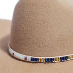 Hatband Pedraria Branco e Azul Royal P