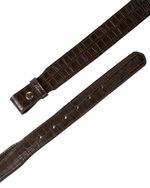 Cinto Base em Couro Croco Brown AC