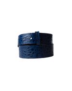 Cinto Base em Couro Croco Blue AC