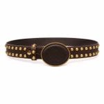 Cinto Tachas Castanha - Ouro AC