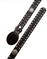 Cinto Tachas Flowers Black - Ouro AC