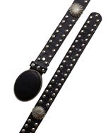 Cinto Tachas Flowers Black - Prata AC
