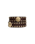 Cinto Tachas Flowers Brown- Ouro AC