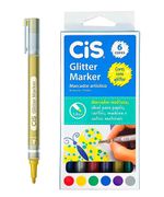 CIS GLITTER MARKER 1.0MM ESTOJO C/6