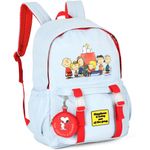 MOCHILA SNOOPY AZUL COM MINI BOLSINHA