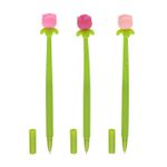 CANETA GEL LOVE FLOWERS ROSA 0,5MM   (ESCRITA PRETA)