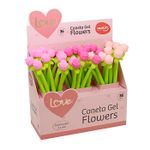 CANETA GEL LOVE FLOWERS ROSA 0,5MM   (ESCRITA PRETA)