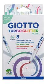 HIDROCOR GIOTTO TURBO GLITTER PASTEL 8 CORES