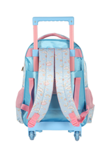 KIT MOCHILA COM RODAS AMIGOS DA HELLO KITTY AZUL CINNAMOROLL